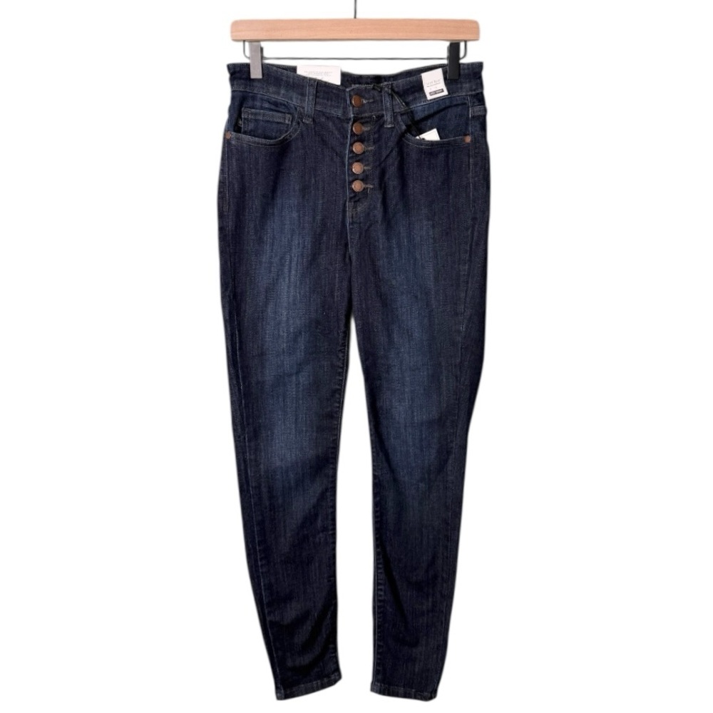 NWT Judy Blue Skinny Fit Button Fly High Waist Denim Jeans Dark Blue 7 or 28